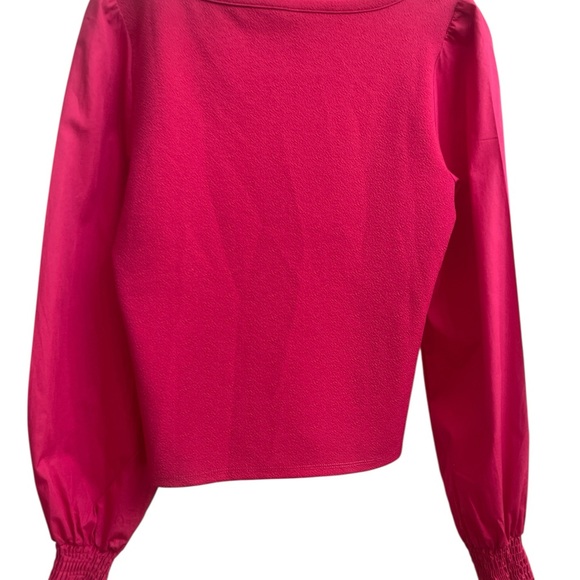 Anthropologie women’s blouse Crimson red small multimedia fabric - Picture 2 of 5